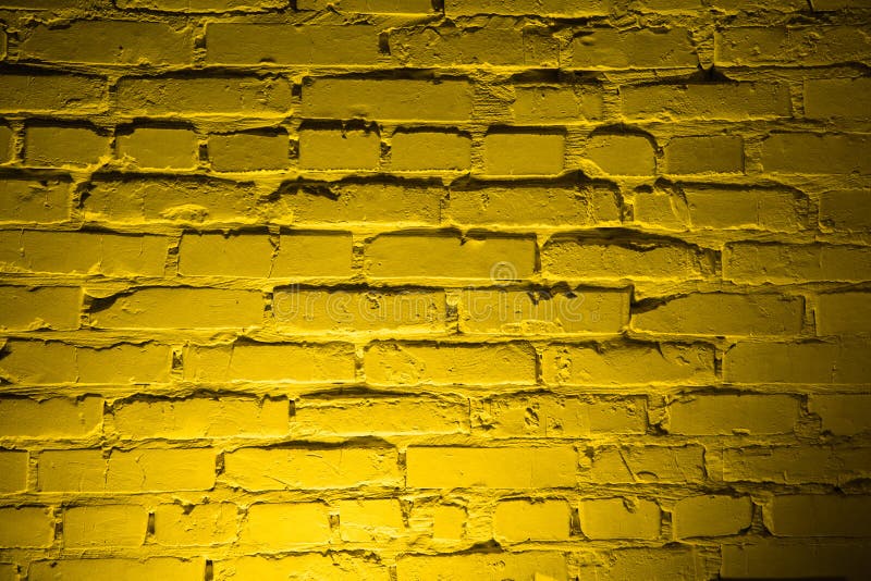 Background of Empty Brick Wall with Yellow Neon Light Stock Image - Image  of colourful, club: 202782851