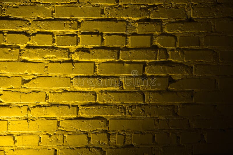 Background of Empty Brick Wall with Yellow Neon Light Stock Image - Image  of isolated, abstract: 203710507