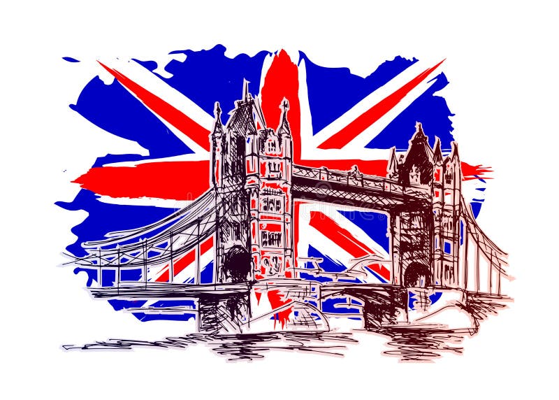 Background with England motive stock illustration Background with England motive stock illustration