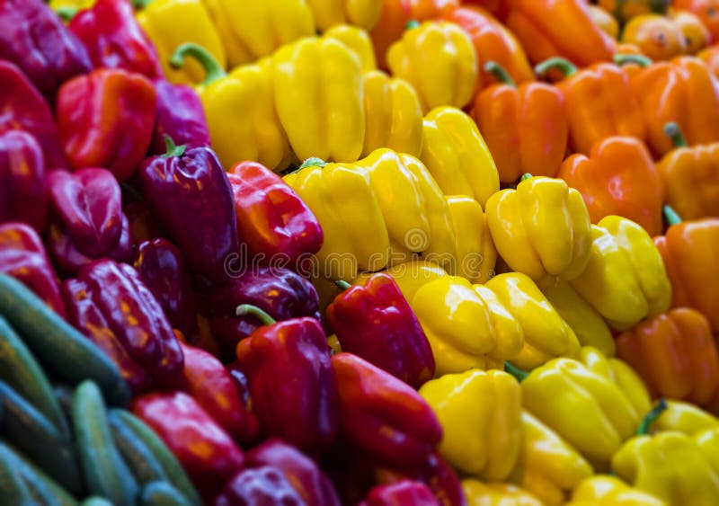 Background from environmentally friendly background of pepper without GMOs on the market