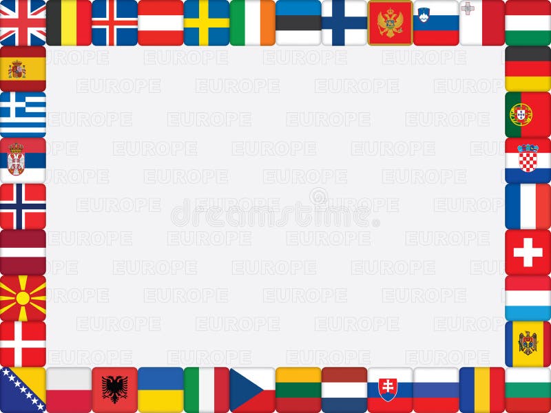 Background with European countries flag icons frame vector illustration. Flag malta vector vectors
