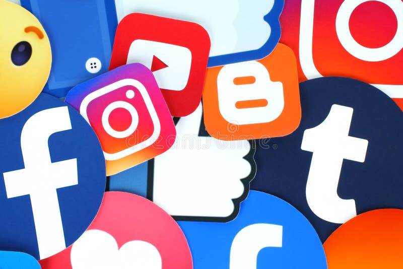 Background of Famous Social Media Icons Editorial Stock Photo  Image of  google iphone 186567143