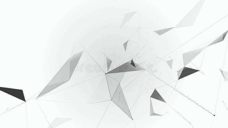 Background of fantasy black and white plexus. Abstract technology futuristic network. vector illustration