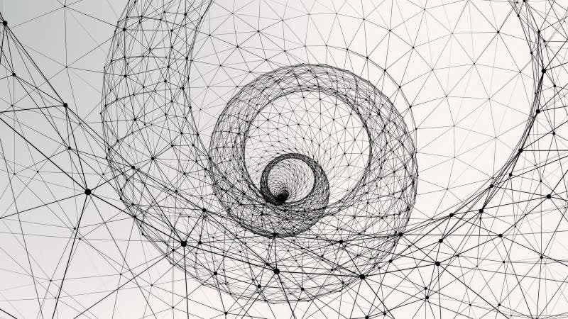 Background of fantasy black and white plexus. Abstract royalty free illustration