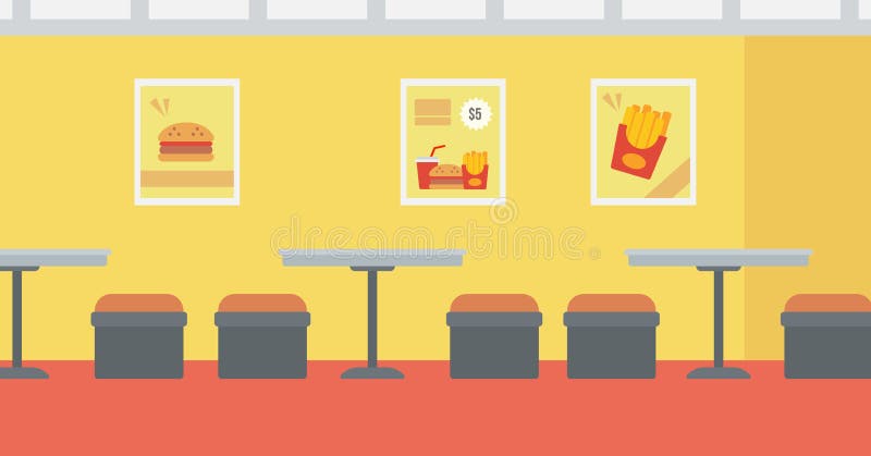 Background of Fast Food Restaurant. Stock Vector - Illustration of cartoon,  layout: 70683153