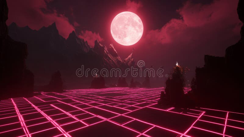 The background features a retro futuristic image of Jupiter in 3D.. AI generated