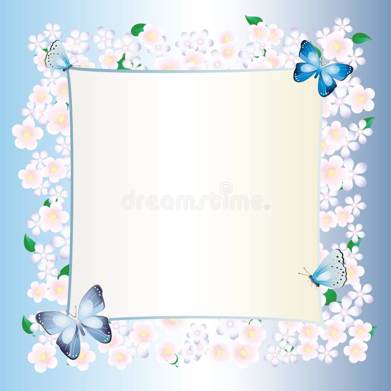 Blue Butterflies Border Stock Illustrations 909 Blue Butterflies