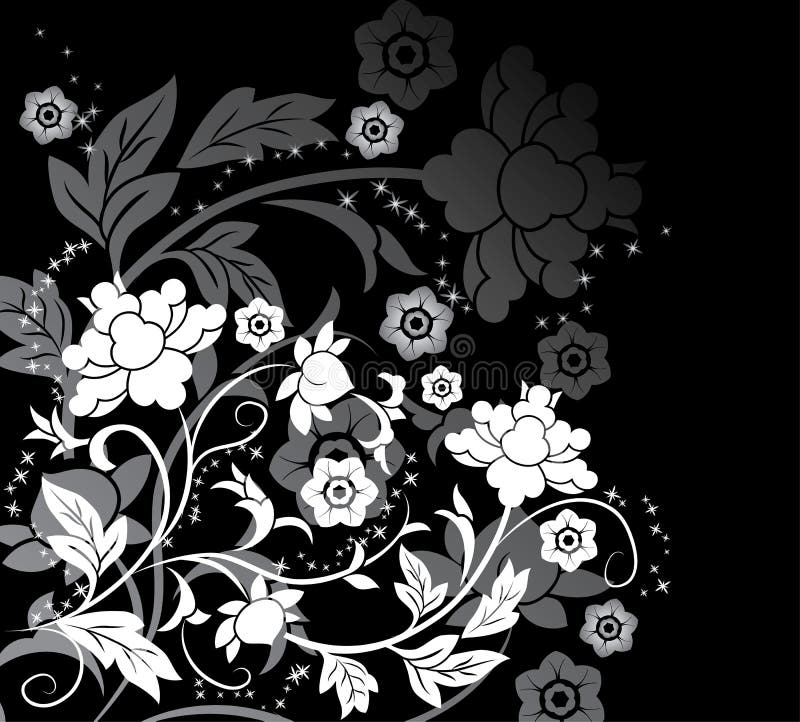 Background flower, elements for design, vector illustration. Gothic floral border vectors
