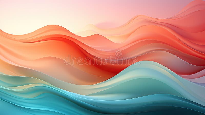 Background smooth gradient blue, peach green. Light color gradient transitions. Created with Generative AI royalty free stock photo