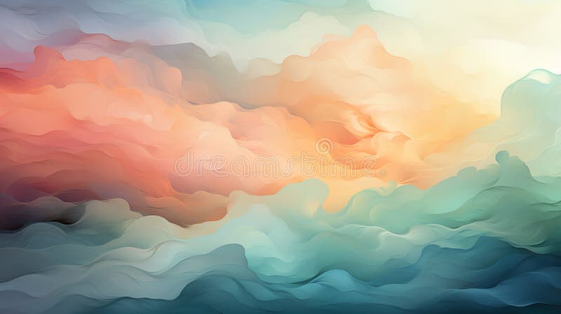 Background smooth gradient blue, peach green. Light color gradient transitions. Created with Generative AI royalty free stock photo