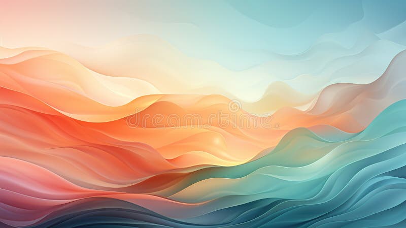 Background smooth gradient blue, peach green. Light color gradient transitions. Created with Generative AI stock photo