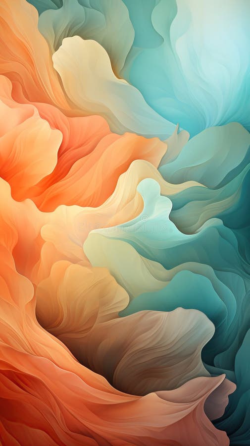 Background smooth gradient blue, peach green. Light color gradient transitions. Created with Generative AI stock photo