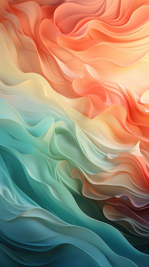 Background smooth gradient blue, peach green. Light color gradient transitions. Created with Generative AI royalty free stock photo