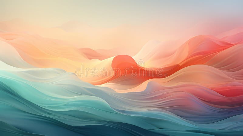 Background smooth gradient blue, peach green. Light color gradient transitions. Created with Generative AI royalty free stock photos