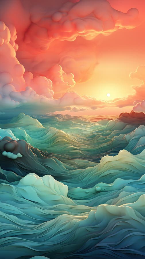 Background smooth gradient blue, peach green. Light color gradient transitions. Created with Generative AI royalty free stock photo