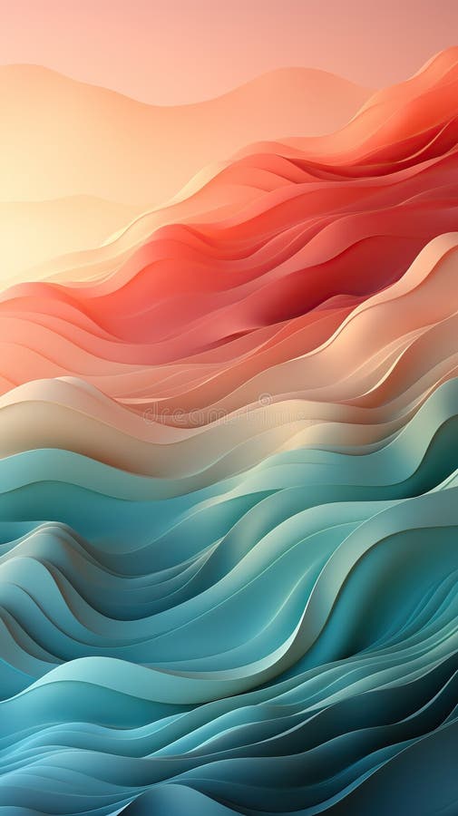 Background smooth gradient blue, peach green. Light color gradient transitions. Created with Generative AI stock photo