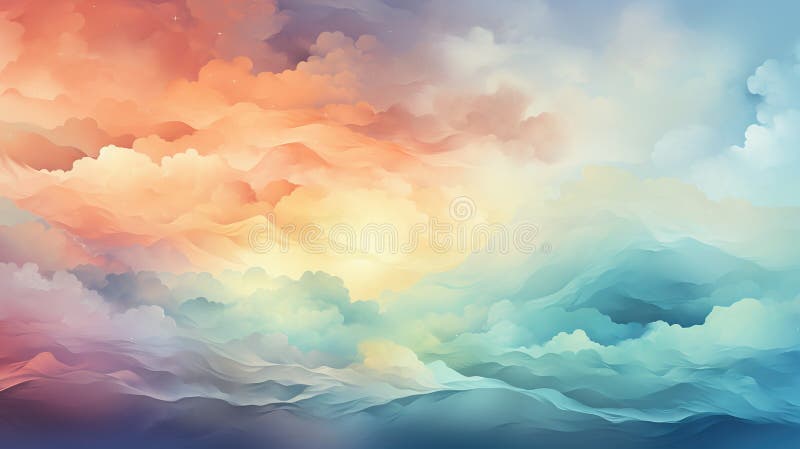Background smooth gradient blue, peach green. Light color gradient transitions. Created with Generative AI royalty free stock photo