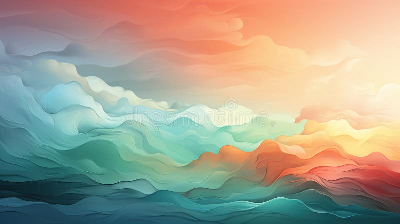 Background smooth gradient blue, peach green. Light color gradient transitions. Created with Generative AI royalty free stock photo