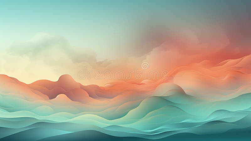 Background smooth gradient blue, peach green. Light color gradient transitions. Created with Generative AI stock photo