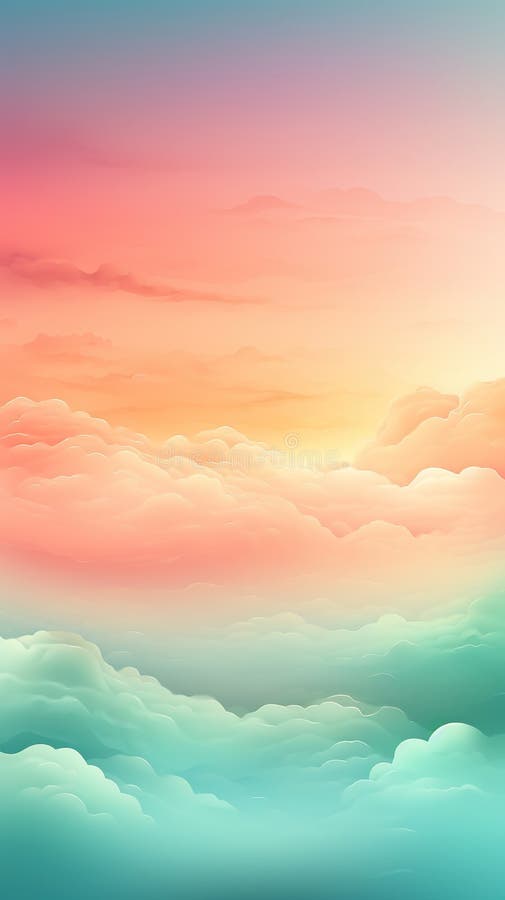 Background smooth gradient blue, peach green. Light color gradient transitions. Created with Generative AI stock images