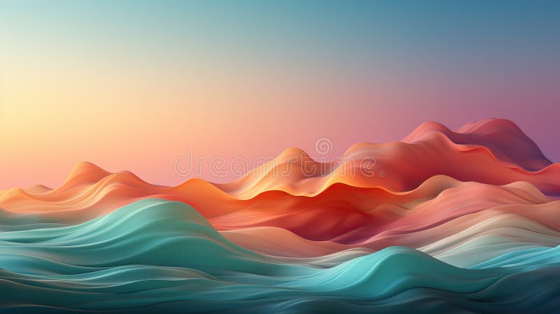 Background smooth gradient blue, peach green. Light color gradient transitions. Created with Generative AI royalty free stock image