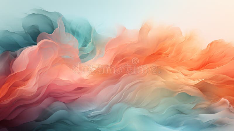 Background smooth gradient blue, peach green. Light color gradient transitions. Created with Generative AI royalty free stock photos