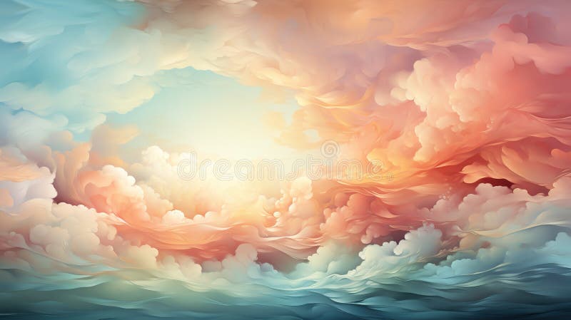 Background smooth gradient blue, peach green. Light color gradient transitions. Created with Generative AI royalty free stock photography