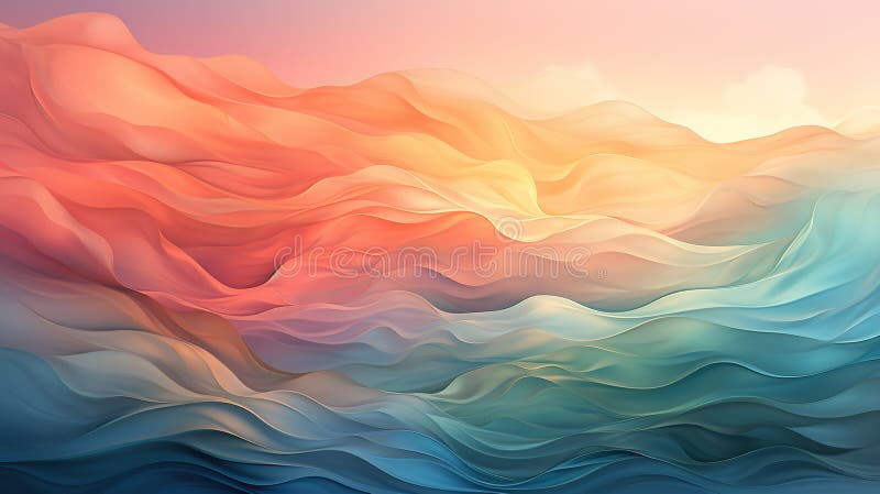 Background smooth gradient blue, peach green. Light color gradient transitions. Created with Generative AI royalty free stock photography
