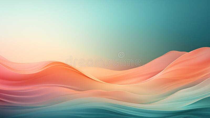 Background smooth gradient blue, peach green. Light color gradient transitions. Created with Generative AI royalty free stock images