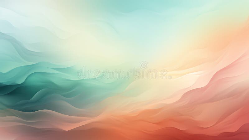 Background smooth gradient blue, peach green. Light color gradient transitions. Created with Generative AI stock image