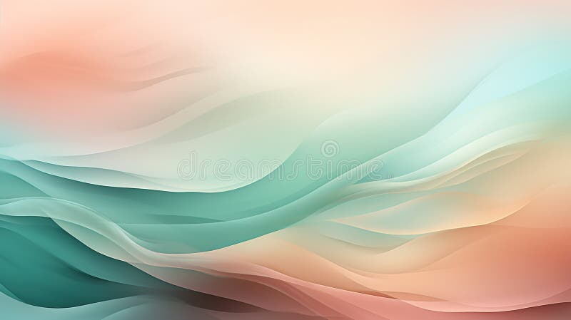 Background smooth gradient blue, peach green. Light color gradient transitions. Created with Generative AI stock photography