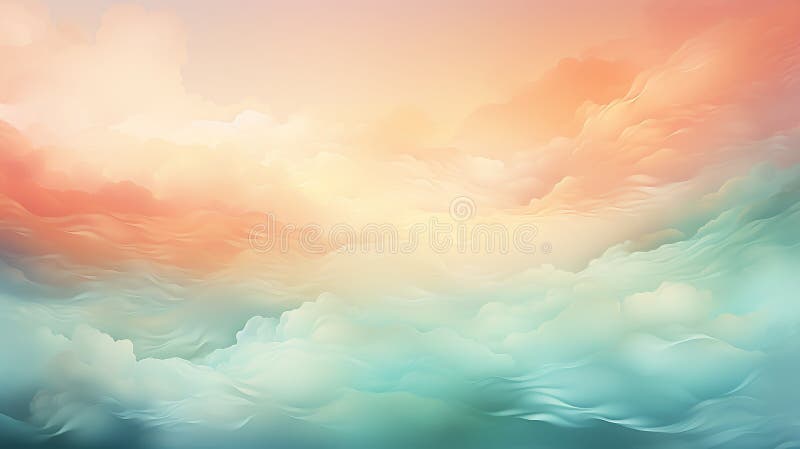 Background smooth gradient blue, peach green. Light color gradient transitions. Created with Generative AI stock photos