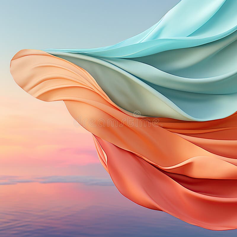 Background smooth gradient blue, peach green. Light color gradient transitions. Created with Generative AI royalty free stock image