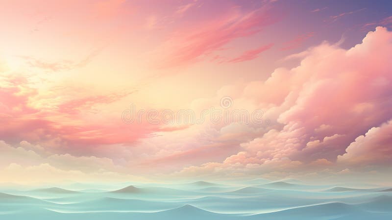 Background smooth gradient blue, peach green. Light color gradient transitions. Created with Generative AI stock photography