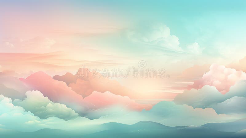 Background smooth gradient blue, peach green. Light color gradient transitions. Created with Generative AI royalty free stock photography