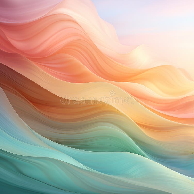 Background smooth gradient blue, peach green. Light color gradient transitions. Created with Generative AI stock image