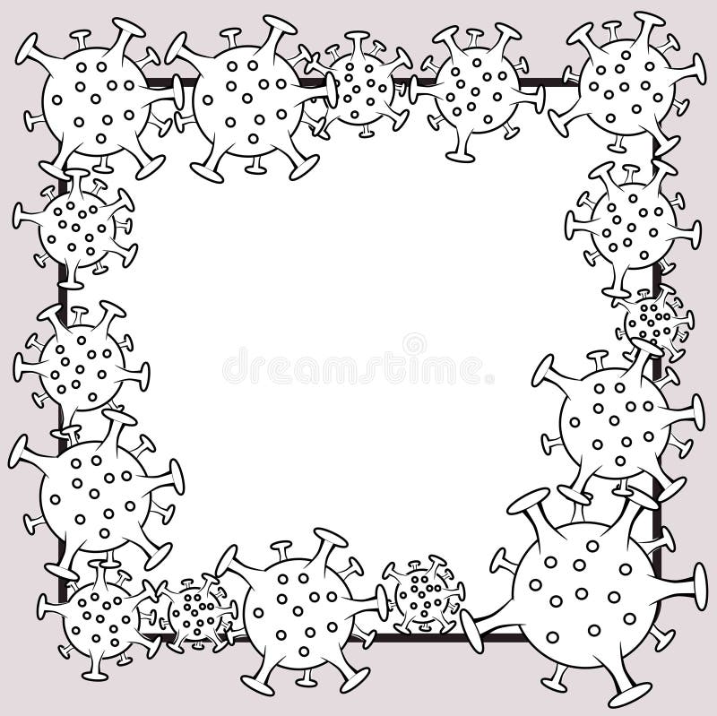 Background frame with corona virus image illustration vector illustration