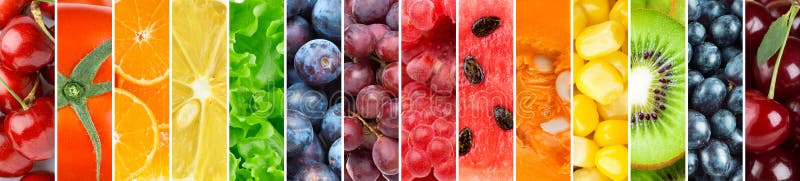 Background of fresh fruits and vegetables