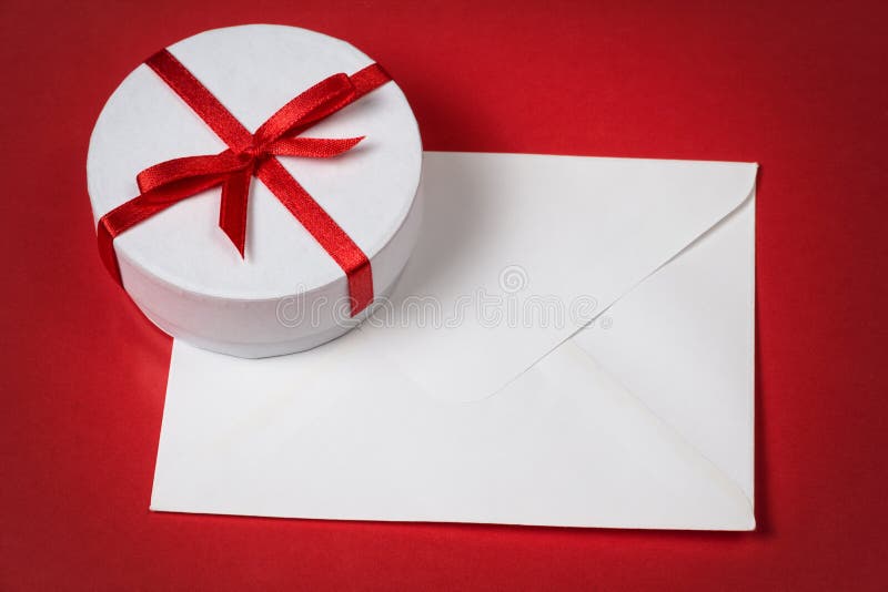 Background with Gift Box and Envelope Stock Photo Image of