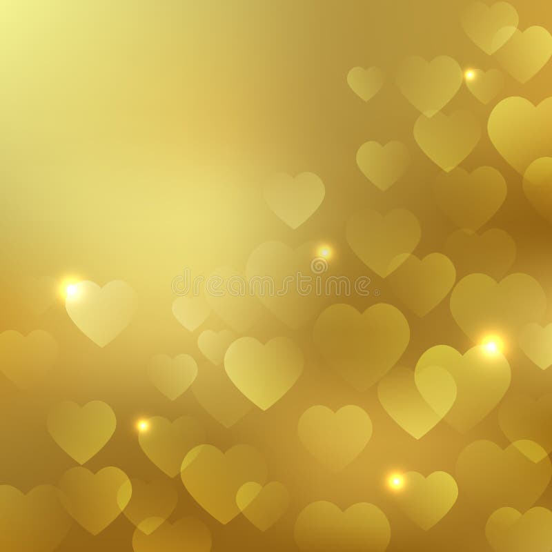 Background with gold hearts