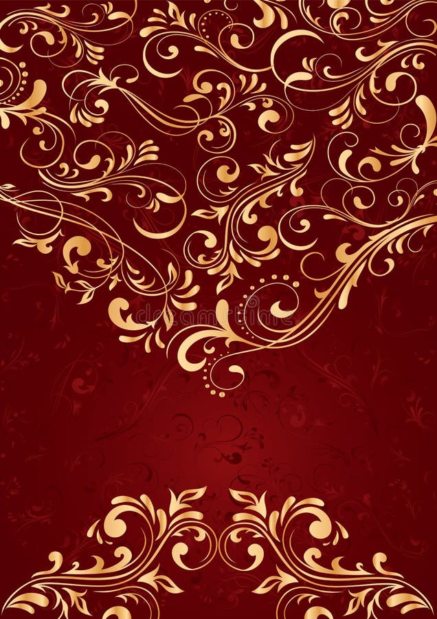 Background With Gold Pattern Stock Vector - Illustration of leaf