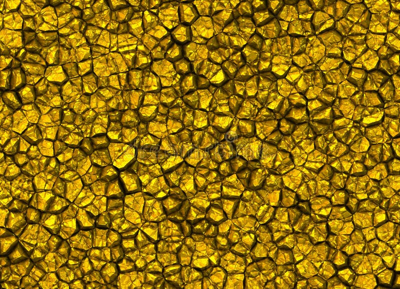 Gold Stones Crystal Surface Relief Shining Backgrounds Stock