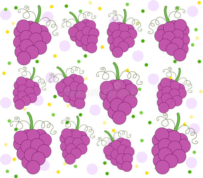 Background with Grape Pattern and Dots Stock Vector - Illustration of  health, clean: 116799225