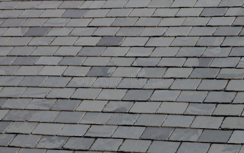 Slate tiled roof stock image