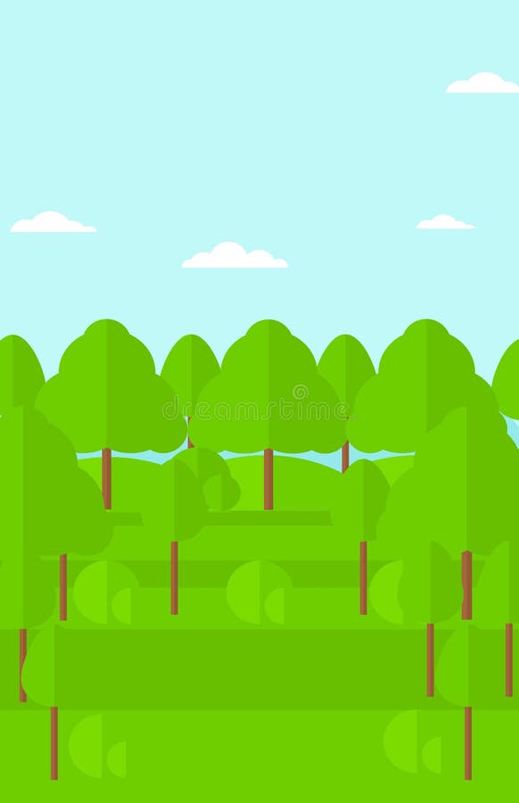Background of Green Forest. Stock Vector Illustration of design