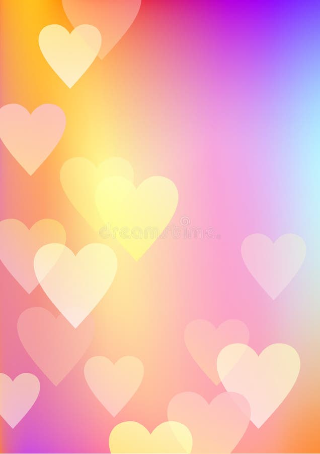Yellow Hearts Background Wallpaper Stock Illustration Illustration of