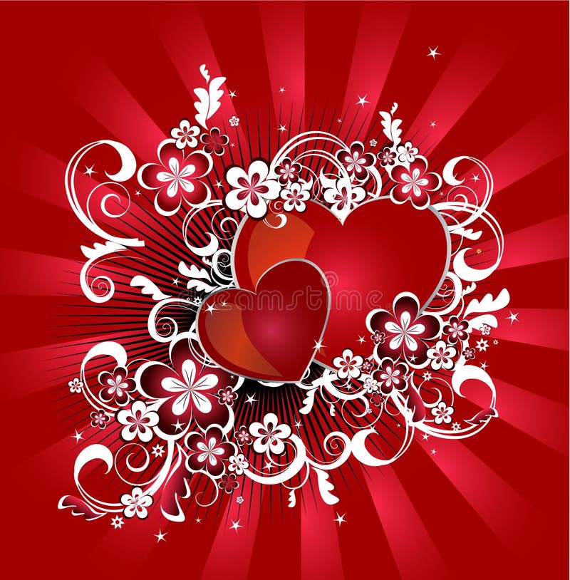St.Valentine S Day Background Stock Vector - Illustration of floral ...