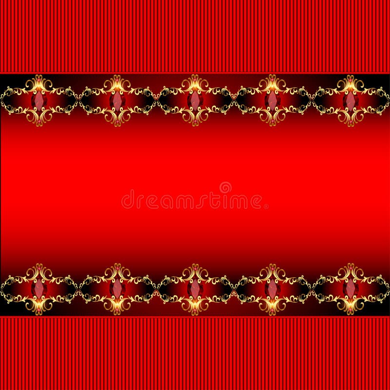 Background with a Horizontal Band with Gold Orname Stock Vector