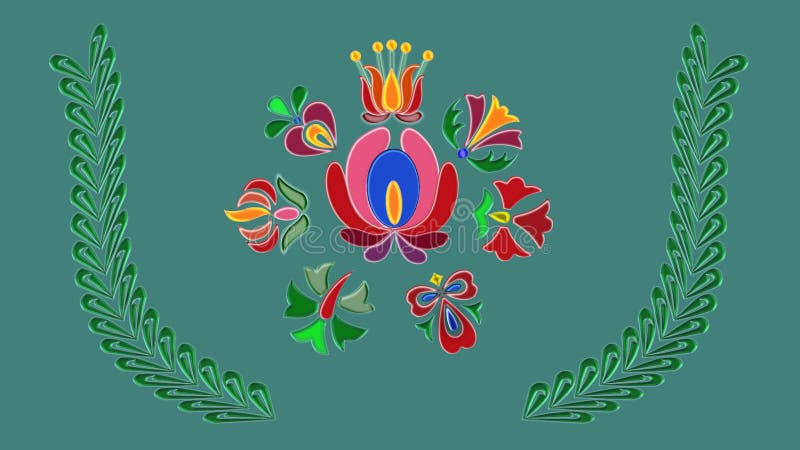 Background with hungarian folk patterns, raster image for the d