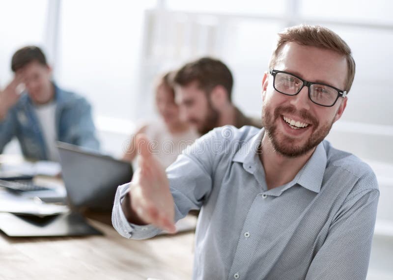 Background image of a businessman holding out his hand for a handshake royalty free stock photos Background image of a businessman holding out his hand for a handshake royalty free stock photos